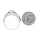 Sterling Silver Cubic Zirconia & Green Enamel Ring - 925 Round 2.57ctw Size 7 Sterling Silver Cubic Zirconia & Green Enamel Ring - 925 Round 2.57ctw Size 7