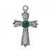 Sterling Silver Malachite Cross Pendant - 925 Round Cabochon Faith Sterling Silver Malachite Cross Pendant - 925 Round Cabochon Faith
