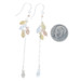 Sterling Silver Labradorite Etched Leaf Dangle Earrings - 925 Rondelles Pierced Sterling Silver Labradorite Etched Leaf Dangle Earrings - 925 Rondelles Pierced