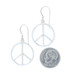 Sterling Silver Onyx Peace Sign Dangle Earrings - 925 Symbol Pierced Sterling Silver Onyx Peace Sign Dangle Earrings - 925 Symbol Pierced