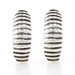 Sterling Silver Ribbed Curved Drop Earrings - 925 Pierced Sterling Silver Ribbed Curved Drop Earrings - 925 Pierced