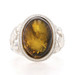 Sterling Silver Simulated Amber Cocktail Solitaire Ring 925 Oval Cabochon Leaves Sterling Silver Simulated Amber Cocktail Solitaire Ring 925 Oval Cabochon Leaves