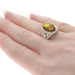 Sterling Silver Simulated Amber Cocktail Solitaire Ring 925 Oval Cabochon Leaves Sterling Silver Simulated Amber Cocktail Solitaire Ring 925 Oval Cabochon Leaves