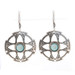 Sterling Silver Turquoise Dangle Earrings - Round Cabochon Pierced Sterling Silver Turquoise Dangle Earrings - Round Cabochon Pierced
