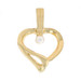Sterling Silver Simulated Pearl Heart Pendant - 925 Gold Plated Love Sterling Silver Simulated Pearl Heart Pendant - 925 Gold Plated Love
