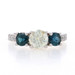 White Gold Diamond & Sapphire Three-Stone Engagement Ring 14k Round 2.05ctw White Gold Diamond & Sapphire Three-Stone Engagement Ring 14k Round 2.05ctw