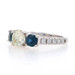 White Gold Diamond & Sapphire Three-Stone Engagement Ring 14k Round 2.05ctw White Gold Diamond & Sapphire Three-Stone Engagement Ring 14k Round 2.05ctw