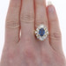 Yellow Gold Sapphire & Diamond Ballerina Halo Ring - 14k Oval 3.43ctw Yellow Gold Sapphire & Diamond Ballerina Halo Ring - 14k Oval 3.43ctw