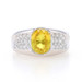 White Gold Yellow Sapphire & Diamond Ring - 18k Oval 2.71ctw White Gold Yellow Sapphire & Diamond Ring - 18k Oval 2.71ctw