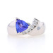 White Gold Tanzanite & Diamond Ring - 14k Trillion 1.65ctw Bypass White Gold Tanzanite & Diamond Ring - 14k Trillion 1.65ctw Bypass