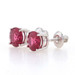 White Gold Rhodolite Garnet Stud Earrings - 14k Round 3.05ctw Pierced Screw-Ons White Gold Rhodolite Garnet Stud Earrings - 14k Round 3.05ctw Pierced Screw-Ons