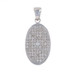 Sterling Silver Diamond Cluster Pendant - 925 Single Cut .50ctw Oval