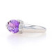 White Gold Amethyst & Diamond Ring - 14k Oval Checkerboard 1.95ctw Halo Sz 3 1/2 White Gold Amethyst & Diamond Ring - 14k Oval Checkerboard 1.95ctw Halo Sz 3 1/2