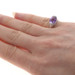 White Gold Amethyst & Diamond Ring - 14k Oval Checkerboard 1.95ctw Halo Sz 3 1/2 White Gold Amethyst & Diamond Ring - 14k Oval Checkerboard 1.95ctw Halo Sz 3 1/2