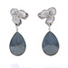 Sterling Hematite & Diamond Dangle Earrings 925 14k Gold Pltd Pear .28ctw Floral Sterling Hematite & Diamond Dangle Earrings 925 14k Gold Pltd Pear .28ctw Floral