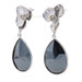 Sterling Hematite & Diamond Dangle Earrings 925 14k Gold Pltd Pear .28ctw Floral Sterling Hematite & Diamond Dangle Earrings 925 14k Gold Pltd Pear .28ctw Floral