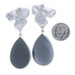 Sterling Hematite & Diamond Dangle Earrings 925 14k Gold Pltd Pear .28ctw Floral Sterling Hematite & Diamond Dangle Earrings 925 14k Gold Pltd Pear .28ctw Floral