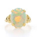 Yellow Gold Opal Cocktail Solitaire Ring - 14k Oval Cabochon 3.73ct Yellow Gold Opal Cocktail Solitaire Ring - 14k Oval Cabochon 3.73ct