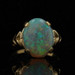 Yellow Gold Opal Cocktail Solitaire Ring - 14k Oval Cabochon 3.73ct Yellow Gold Opal Cocktail Solitaire Ring - 14k Oval Cabochon 3.73ct