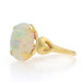 Yellow Gold Opal Cocktail Solitaire Ring - 14k Oval Cabochon 3.73ct Yellow Gold Opal Cocktail Solitaire Ring - 14k Oval Cabochon 3.73ct