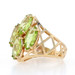Yellow Gold Peridot Cluster Cocktail Ring - 10k Marquise 4.00ctw Latticework Yellow Gold Peridot Cluster Cocktail Ring - 10k Marquise 4.00ctw Latticework