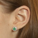 Yellow Gold Emerald & Diamond Halo Stud Earrings - 14k Round 1.13ctw Pierced Yellow Gold Emerald & Diamond Halo Stud Earrings - 14k Round 1.13ctw Pierced