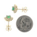 Yellow Gold Emerald & Diamond Halo Stud Earrings - 14k Round 1.13ctw Pierced Yellow Gold Emerald & Diamond Halo Stud Earrings - 14k Round 1.13ctw Pierced