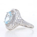 White Gold Aquamarine Cocktail Solitaire Ring -10k Oval 1.20ct Milgrain Filigree White Gold Aquamarine Cocktail Solitaire Ring -10k Oval 1.20ct Milgrain Filigree