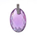 White Gold Amethyst & Diamond Pendant - 14k Oval Checkerboard 31.58ctw White Gold Amethyst & Diamond Pendant - 14k Oval Checkerboard 31.58ctw