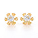 Yellow Gold Glass Vintage Stud Earrings - 10k Flowers Pierced Screw-Ons Yellow Gold Glass Vintage Stud Earrings - 10k Flowers Pierced Screw-Ons