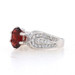 White Gold Garnet & Diamond Engagement Ring -14k Oval 3.10ctw Milgrain Cathedral White Gold Garnet & Diamond Engagement Ring -14k Oval 3.10ctw Milgrain Cathedral