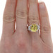 White Gold Heliodor/Yellow Beryl & Diamond Ring 14k Cushion 4.53ctw Euro Shank