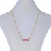 Yellow Gold Diamond & Pink Enamel Bar Link Necklace - 14k Reversible Adjustable Yellow Gold Diamond & Pink Enamel Bar Link Necklace - 14k Reversible Adjustable