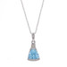 White Gold Aquamarine & Diamond Pendant Necklace 16" - 14k Trillion 1.62ctw White Gold Aquamarine & Diamond Pendant Necklace 16" - 14k Trillion 1.62ctw