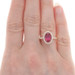 Yellow Gold Rubellite Tourmaline & Diamond Halo Ring 14k Oval 2.49ctw Cathedral Yellow Gold Rubellite Tourmaline & Diamond Halo Ring 14k Oval 2.49ctw Cathedral