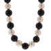 Yellow Gold Onyx & Cultured Pearl Beaded Strand Necklace 18" - 14k