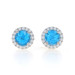 White Gold Blue Topaz & Diamond Large Halo Stud Earrings 14k Rnd 3.84ctw Pierced White Gold Blue Topaz & Diamond Large Halo Stud Earrings 14k Rnd 3.84ctw Pierced