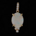 Yellow Gold Opal & Diamond Pendant - 14k Oval Cabochon 2.03ctw Yellow Gold Opal & Diamond Pendant - 14k Oval Cabochon 2.03ctw