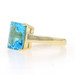 Yellow Gold Blue Topaz Cocktail Solitaire Ring - 14k Emerald Cut 3.55ct