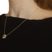 Yellow Gold Quartz & Diamond Halo Necklace -14k Square .14ctw Brushed Adjustable Yellow Gold Quartz & Diamond Halo Necklace -14k Square .14ctw Brushed Adjustable