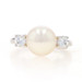 Platinum Akoya Pearl & Diamond Ring - Round Brilliant .34ctw Platinum Akoya Pearl & Diamond Ring - Round Brilliant .34ctw