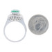 White Gold Emerald & Diamond Vintage Halo Ring - 18k Emerald Cut 2.47ctw White Gold Emerald & Diamond Vintage Halo Ring - 18k Emerald Cut 2.47ctw