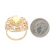 Yellow Gold Citrine Retro Cocktail Solitaire Ring - 14k Oval 5.20ct Floral Swirl