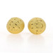 Yellow Gold Basketweave Large Dome Stud Earrings - 18k Pierced
