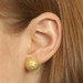 Yellow Gold Basketweave Large Dome Stud Earrings - 18k Pierced
