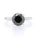 White Gold Black Diamond Solitaire Engagement Ring - 14k Round 2.38ct Treated White Gold Black Diamond Solitaire Engagement Ring - 14k Round 2.38ct Treated