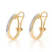 Yellow Gold Diamond J-Hoop Earrings - 14k Round .28ctw Channel Set Pierced Yellow Gold Diamond J-Hoop Earrings - 14k Round .28ctw Channel Set Pierced