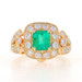 Yellow Gold Emerald & Diamond Halo Ring - 18k Emerald Cut 2.70ctw GIA Yellow Gold Emerald & Diamond Halo Ring - 18k Emerald Cut 2.70ctw GIA