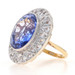 White Gold Lab-Created Sapphire Lab-Created Spinel Vintage Halo Ring 10k17.26ctw