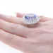 White Gold Lab-Created Sapphire Lab-Created Spinel Vintage Halo Ring 10k17.26ctw